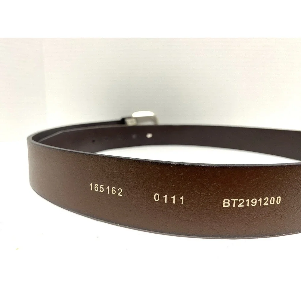 Fossil Mens Dark Brown Genuine Leather Belt Silver Buckle XL BT2191200